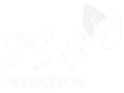 Logo jsg paysagisme en blanc